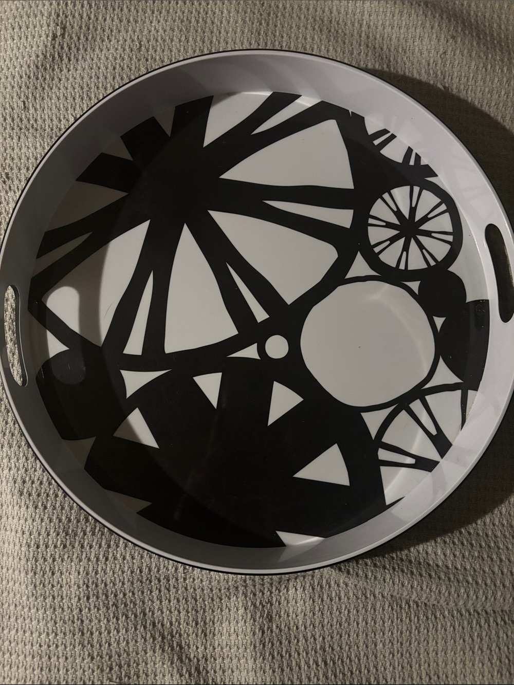 Target Black Serving Tray with White graphic design